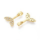 Латунные микропаве прозрачные кубические циркониевые подвески&nbsp;KK-N259-10G-2