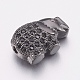 Perles de zircone cubique micro pave en Laiton ZIRC-F085-09B-2