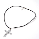 Alloy Cross Pendant Necklaces for Women X-NJEW-L401-35P-3