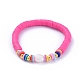 Handmade Polymer Clay Heishi Beads Stretch Bracelets BJEW-JB05089-04-1