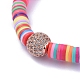 Bracelets extensibles faits main en pâte polymère heishi BJEW-JB05097-3