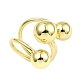 Rack Plating Brass Round Ball Beded Open Cuff Rings RJEW-D009-02G-2