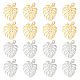 UNICRAFTALE 16pcs 2 Colors Leaf Charms 16mm Stainless Steel Dangle Pendants Hypoallergenic Hollow Leaf Charms for DIY Jewelry Necklace Bracelet Earring STAS-UN0039-56-1