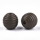 Painted Natural Wood Beehive Beads WOOD-S049-04B-01-2