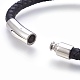 Leather Cord Bracelet BJEW-E350-01A-4