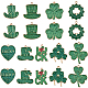 Sunnyclue 18 Stück 9 Stile Saint Patrick's Day Legierung Emaille-Anhänger ENAM-SC0004-61-1