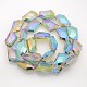 Faceted Polygon Electroplate Rainbow Plated Glass Beads Strands EGLA-P007-F05-1
