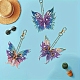 6 kit di pittura diamante fai da te con decorazione a forma di ciondolo a farfalla PW-WG10707-01-3