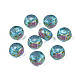Perline di rondelle in acrilico trasparente con stampa floreale TACR-S160-01-B04-1