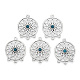 Filigree Flat Round Tibetan Style Alloy Synthetic Turquoise Chandelier Component Links G-D733-AS-3