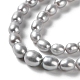 Fili di perle di perle d'acqua dolce coltivate naturali PEAR-E018-89-3
