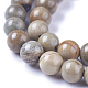 Chapelets de perles de feuille d'argent en jaspe naturel G-I244-02A-3