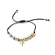 Полоса смолы круглые бусины регулируемый шнур браслет для девочек женщин BJEW-JB06754-5