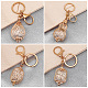 PandaHall Elite 8Pcs 4 Styles Iron Bead Cage Connector Charms FIND-PH0009-38-6