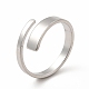 304 прямоугольное открытое манжетное кольцо из нержавеющей стали для женщин RJEW-B027-02P-1