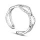 Shegrace elegantes anillos de plata de ley con doble banda ondulada JR97A-1