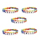 Mot acrylique coloré et bracelet jonc en perles de verre BJEW-JB08561-1
