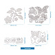 Pochoirs de découpe en acier au carbone à cadre de fleurs et de feuilles et de papillons DIY-TA0002-88-9