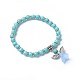 Dyed Synthetic Turquoise(Dyed) Beads Stretch Bracelets BJEW-JB04222-2