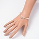 Naturelle quartz rose éléphant perles bracelets breloque stretch BJEW-JB01974-01-4