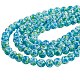 2 brins de perles de verre peintes à la bombe brins GLAA-SZ0001-40H-4