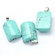 Column Dyed Synthetic Turquoise Pendants G-Q432-12-2