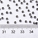 電気めっきガラスシードビーズ  機械刺繍に適合  メタリックカラー  ラウンド  黒メッキ  2.5x1.5mm  穴：1mm  約20000個/袋 SEED-S042-01A-01-4
