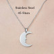 201 collier pendentif croissant de lune en acier inoxydable NJEW-OY002-12-3