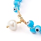 Natural Pearl Charm Bracelets BJEW-JB05963-03-2