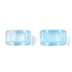 2ホールガラスシードビーズ  透明色  長方形  ライトスカイブルー  4.5~5.5x2x2~2.5mm  穴：0.5~0.8mm SEED-T003-01B-10-2