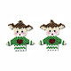 MIYUKI＆TOHO日本のシードビーズ  手作りのペンダント  織機模様  女の子  シーグリーン  31.5x26.5x2mm  穴：1.2mm SEED-Q037-004-2