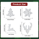 Anattasoul 4 ペア 4 スタイルのクリスマスツリー & 鹿 & スノーフレークの絶妙なチタン鋼のスタッドピアス女性用  ステンレス鋼色  8~12.5x9~10mm  ピン：0.6mm  1ペア/スタイル EJEW-AN0002-38-2