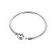 TINYSAND 925 Sterling Silver Basic Bangles for European Style Jewelry Making TS-B132-S-19-2