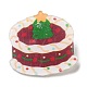 クリスマステーマのアクリルブローチ  201ステンレス鋼ピン付き  ケーキ  食べ物  26.5x27x7mm JEWB-E024-01P-05-1