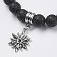Natural Lava Rock Beads Charm Bracelets BJEW-O161-32-2
