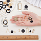 SUNNYCLUE 1 Box DIY 8 Pairs Black Theme Charms Flat Round Freshwater Shell Charms Earrings Making Kit Seashell Charms for Jewellery Making Linking Rings Ball Post Earring Findings Women Instruction DIY-SC0019-59-3