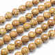 Chapelets de perles en bois pétrifié naturel G-G542-10mm-06-2