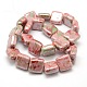 Pearlized Porcelain Ceramic Square Beads Strands PORC-O006-10-1