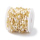 Chaînes à maillons en perles de verre en laiton avec perles d'imitation ABS CHS-P016-39G-04-3