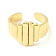 Brass Rectangle Wrapped Open Cuff Ring for Women RJEW-P027-02G-2
