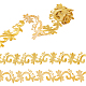 機械刺繍布地手縫い/アイロンワッペン  マスクと衣装のアクセサリー  アップリケ  花柄  ゴールド  45x1.5mm DIY-WH0401-18A-1