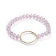 Faceted Rondelle Glass Beads Stretch Bracelets BJEW-JB04991-03-1