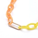 Collares de cadena de cable de plástico abs de dos tonos personalizados NJEW-JN02825-02-3