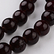 Dyed Natural Fossil Beads Strands G-E328-6mm-06-2