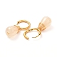 Boucles d'oreilles huggie hoop perles d'agate craquelée naturelle en forme de larme EJEW-JE04603-4