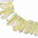 Brins de perles teintées en cristal de quartz craquelé naturel électrolytique G-I345-05J-2