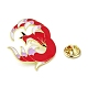 Chinese Style Myth Animal Nine Tail Fox Enamel Pins JEWB-H017-03EB-04-3