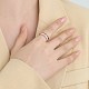 925スター指輪シルバー指輪  レインボーカラーのキュービックジルコニア  カラフル  ローズゴールド  usサイズ7（17.3mm） RJEW-BB67110-7-3