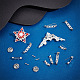 Unicraftale 100 piezas 5 estilo 304 broche de pin de acero inoxidable fornituras STAS-UN0045-21-2