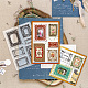 PH PandaHall Retro Frame Background Clear Stamps for Card Making DIY-WH0448-0399-5
